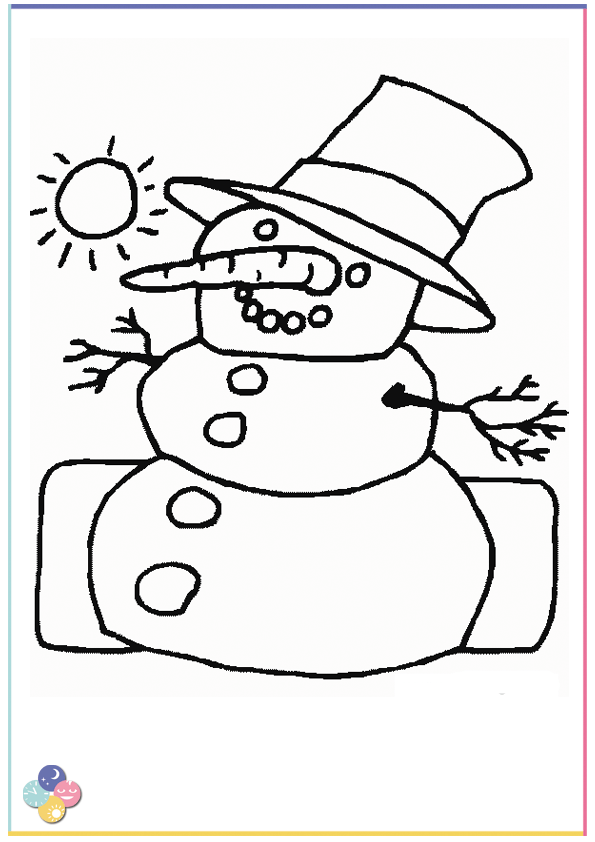 coloriage Noël bonhomme-neige