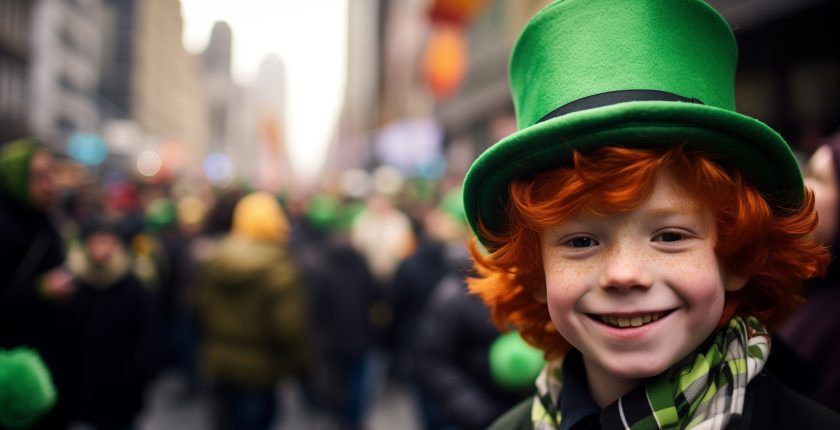Un enfant habillé avec des vêtements celtes